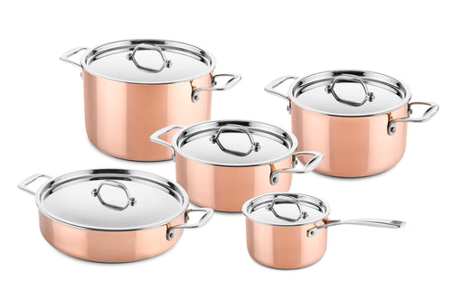 DUCQ Set di pentole in rame 5 pezzi