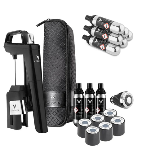 Sistema di conservazione del vino Coravin Timeless Six+ - Nero piano + 6 capsule Pure