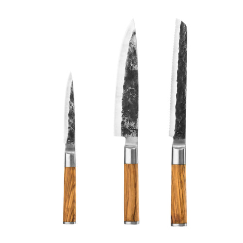 Set di coltelli Forged 3 pezzi (Coltello da pane) Oliva