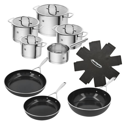 Set di pentole Zwilling da 8 pezzi 'Trueflow' | Con pentole 'Demeyere Alu Plus 3 Ceraforce'