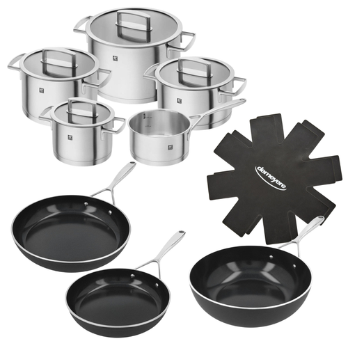 Set di pentole Zwilling da 8 pezzi 'Vitality' | Con pentole 'Demeyere Alu Plus 3 Ceraforce'