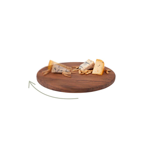 Ciotole e piatti in puro legno di acacia Piatto girevole Lazy Susan 39 cm