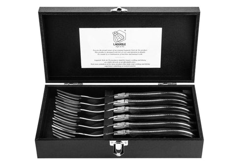Forchette Laguiole Style de Vie in legno Pakkawood nero "Luxury Line"