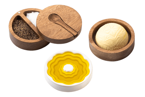 Laguiole Style de Vie Piattino per olio d'oliva con contenitori per burro e sale/pepe
