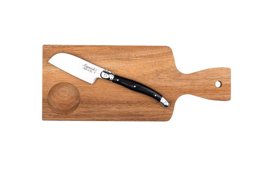 Style de Vie Acacia plankje met zwart Santoku kaasmes